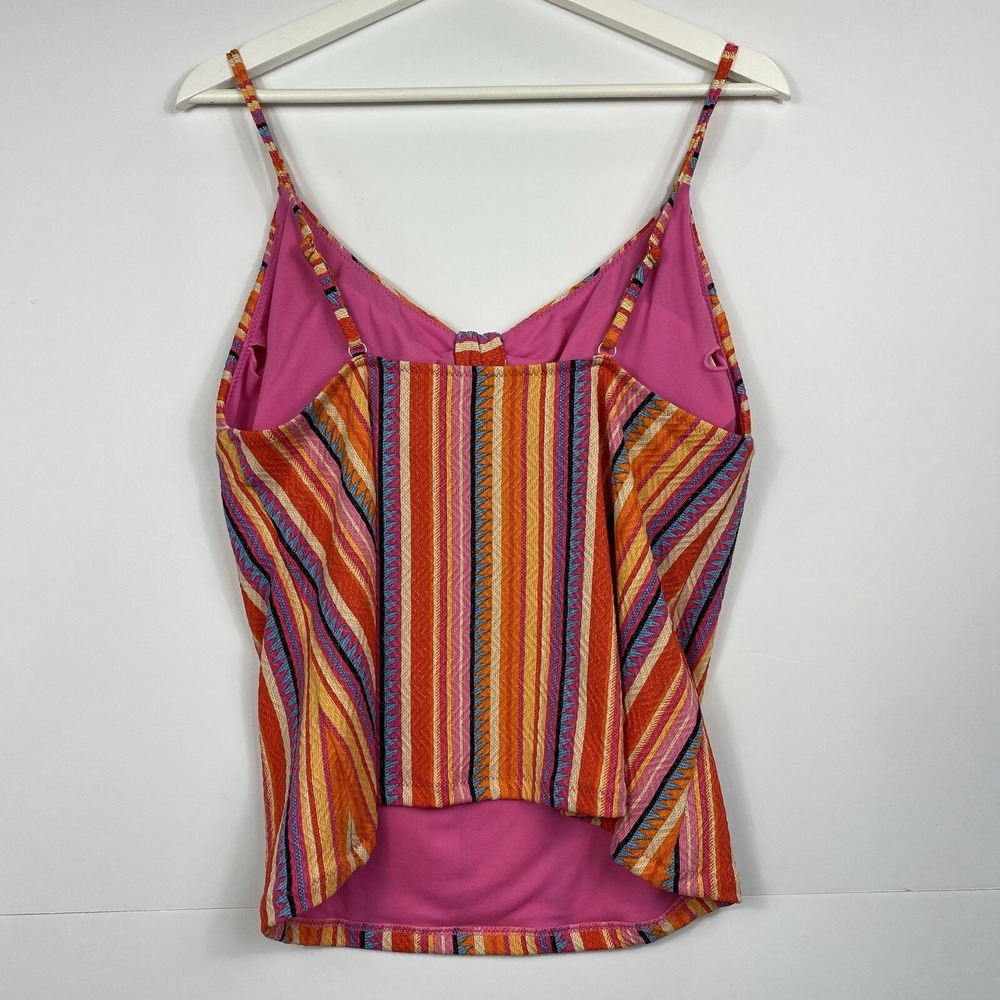 Jessica Simpson Womens‎ Tankini Top Front Tie Swimsuit Bathing Suit Swim Large - Picture 2 of 10